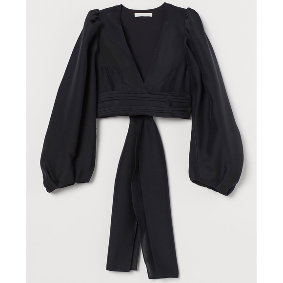 H&M Conscious Exclusive Cropped Silk-blend Bolero Top - Picture 4 of 7